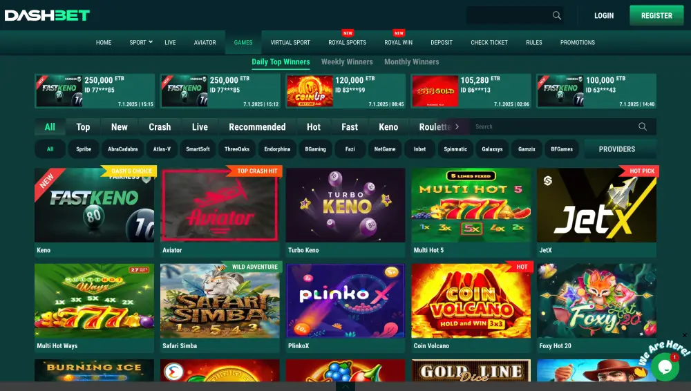 Play at DASH BET online casino