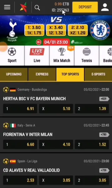Sports Betting in Ethiopia at Habesha Betting Bookmaker